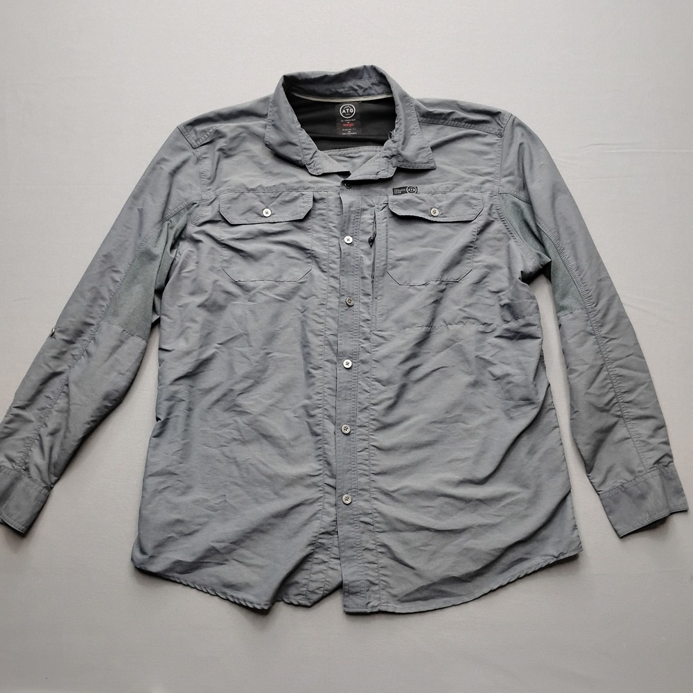 Wrangler ATG All Terrain Gear Mens XL Gray Utility Hiking Shirt